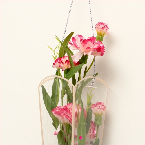 카네이션 투명 사각뿔 캐리어