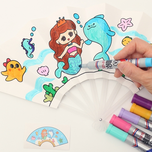 밑그림 접이식 부채(1개)