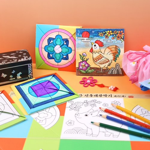 [오늘놀이] 전통 십이간지 대왕 딱지 만들기(12종 택1/동물/민속놀이/KC인증)