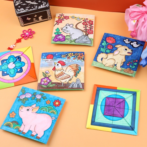 [오늘놀이] 전통 십이간지 대왕 딱지 만들기(12종 택1/동물/민속놀이/KC인증)