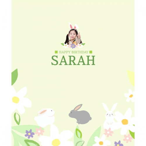 [파티붕붕]D2685 현수막 / 검은 토끼띠 생일 현수막 제작 토끼 플랜카드