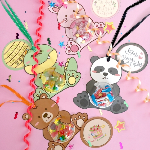 동물모양 사탕목걸이 사탕선물포장