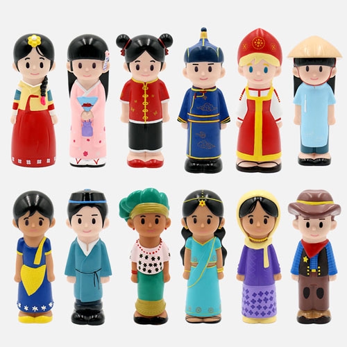 [키즈비전] 소프트 다문화인형 12종세트