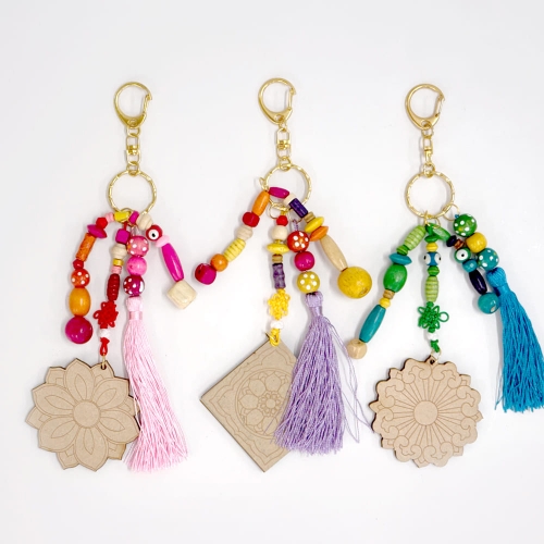 전통비즈 전통문양 나무키링 (3종세트)