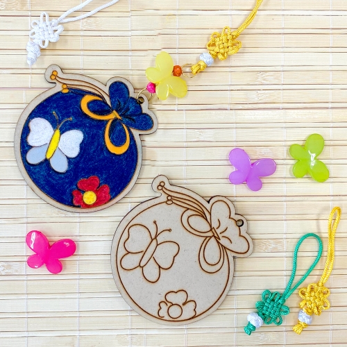 전통공예 나비비즈복주머니 노리개세트(혼합3세트)