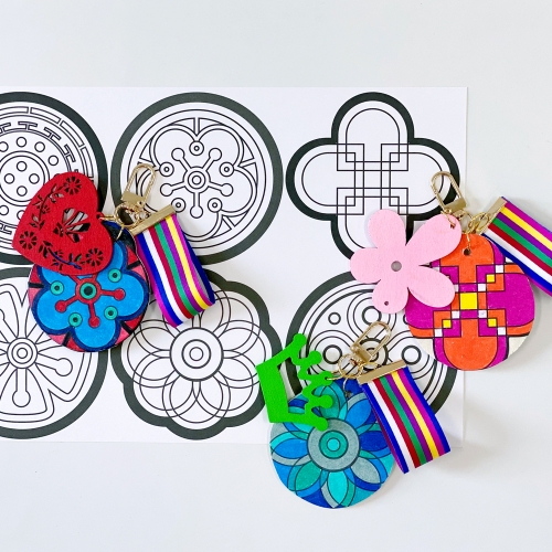 전통 문양 나무비즈 색동 키링만들기(3세트)