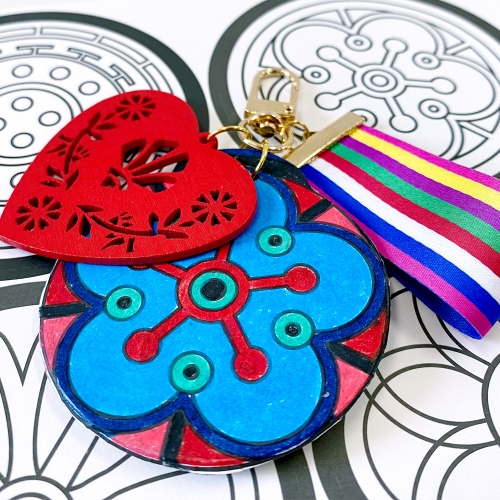 전통 문양 나무비즈 색동 키링만들기(3세트)