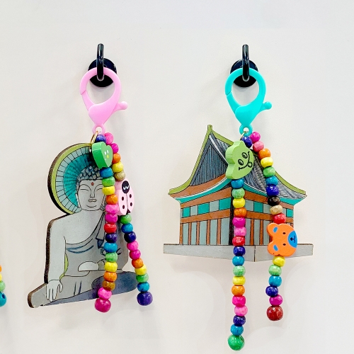 전통공예 나무전통비즈(문화재3세트) 키링만들기