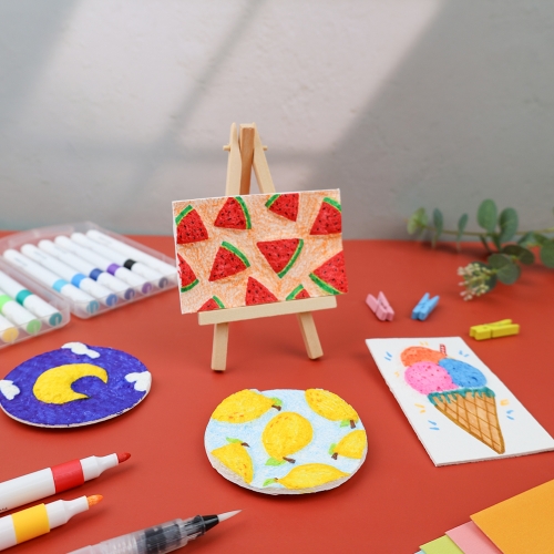 [오늘놀이] 3D 입체 아트 캔버스 세트(2종 택1/워터 브러쉬 포함/KC인증)