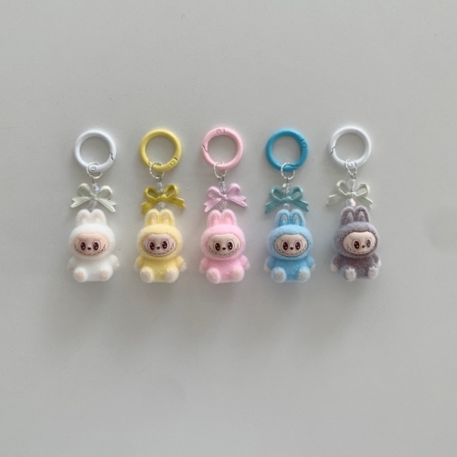 리본 미니 라부부 키링 키홀더 피규어 인형 백참 가방꾸미기