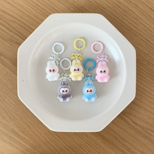 리본 미니 라부부 키링 키홀더 피규어 인형 백참 가방꾸미기