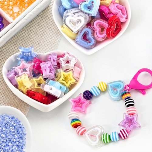 [탑키드] 파스텔 투각 하트/별 비즈 (25개입)