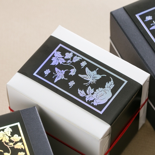 [답례품] 명절 자개 전통 한과 선물 구디백 (유과5개+미니꿀약과3개+무료라벨)