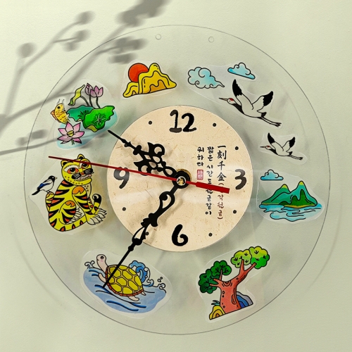 [탑키드] 스티커로 꾸미는 전통 민화 투명 시계 만들기