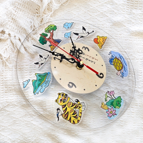 [탑키드] 스티커로 꾸미는 전통 민화 투명 시계 만들기