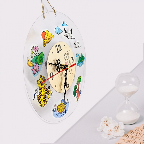 [탑키드] 스티커로 꾸미는 전통 민화 투명 시계 만들기