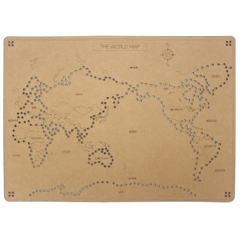 우든페이퍼 세계지도 바느질 꾸미기