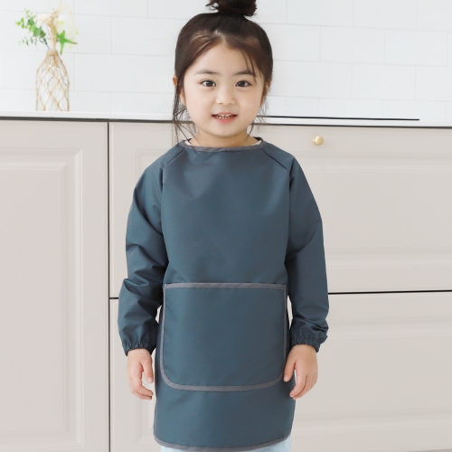 베베슈에뜨 유아동 답파스텔 방수 긴팔 미술가운, 방수 두건 세트