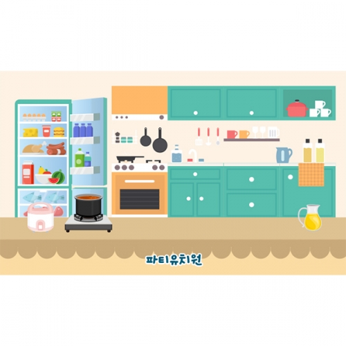 [파티붕붕] D4433 주방놀이 현수막 / 어린이집 요리활동 현수막 유치원 쿠킹클래스 포토존