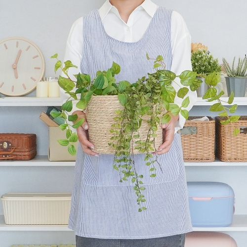 토이토 시어서커 스트라이프 앞치마 블루 주방 교사용