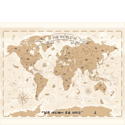 [파티붕붕] D6075 세계지도 현수막 / 유치원 여행 전세계 전도 현수막 어린이집 지도배경 포토존