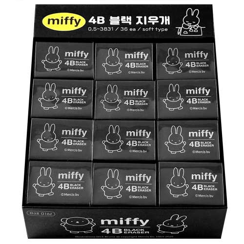 미피 4B 블랙 지우개 (36개)