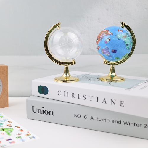 [오늘놀이] DIY 지구본 꾸미기(랜드마크/세계지도 투명 스티커 포함/KC인증)