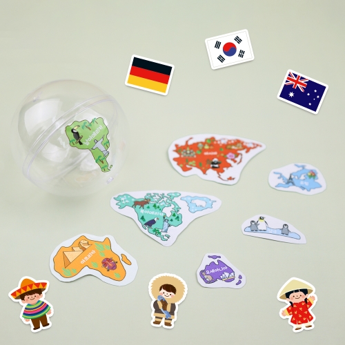 [오늘놀이] DIY 지구본 꾸미기(랜드마크/세계지도 투명 스티커 포함/KC인증)