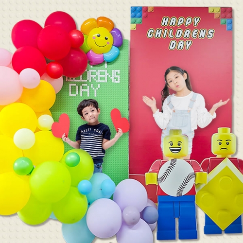 [파티붕붕] 레고 포토존 129 / 어린이집 유치원 어린이날 판넬 보드 생일 행사 블럭 포토존 장식