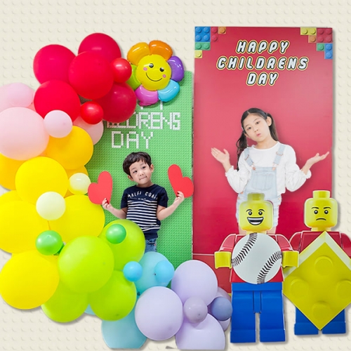 [파티붕붕] 레고 포토존 130 / 유치원 생일 포토존 꾸미기 어린이집 어린이날 행사 보드 장식