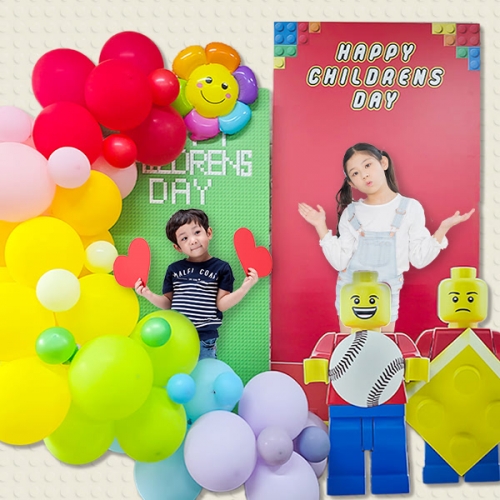 [파티붕붕] 레고 포토존 131 / 어린이집 유치원 남아 생일축하 파티 판넬 보드 어린이날 포토존