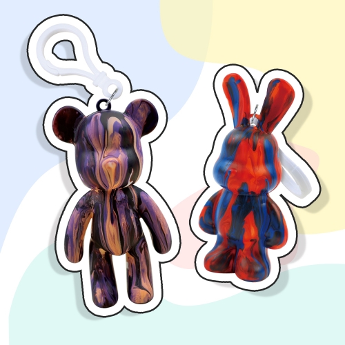 [오늘놀이] 푸어링 아트 키링 꾸미기(2종 택1/참여수업/아크릴 물감 포함)