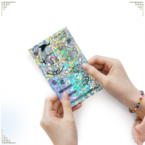 홀로그램 전통자개 스티커 - 민화 2매