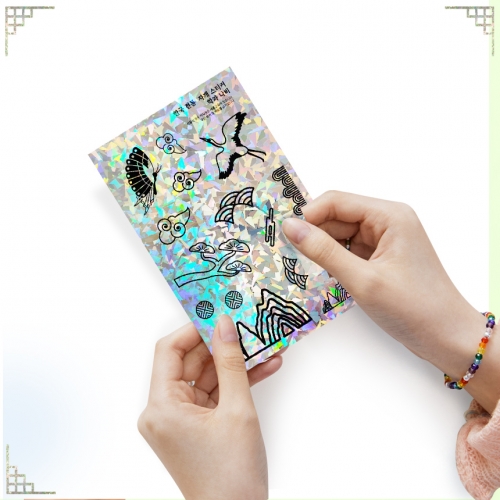 홀로그램 전통자개 스티커 - 학과 나비 2매