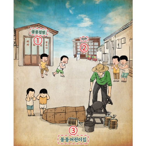 [파티붕붕]D3886 현수막 / 레트로 복고 현수막 뻥튀기 옛날 배경 포토존