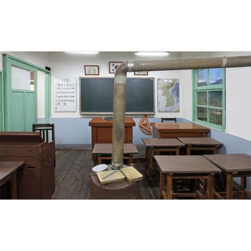 [파티붕붕]D3861 레트로 복고 현수막 / 옛날교실 난로 포토존 현수막 제작