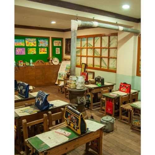 [파티붕붕]D3856 옛날 교실 현수막 / 레트로 복고 현수막 난로 포토존 제작