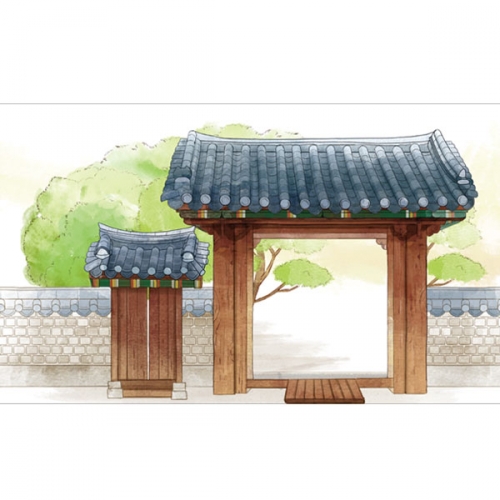 [파티붕붕]D3371 민속촌 현수막 / 전통마을 시골 전통민속 배경 포토존 현수막 제작