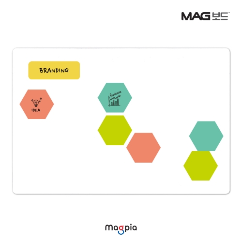 [마그피아] 육각헥사보드 7개입 고무자석 메모보드