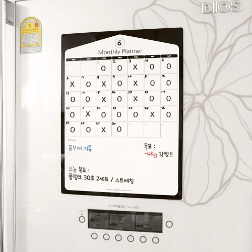 [마그피아] 유리용 먼슬리플래너 자석 스케줄보드