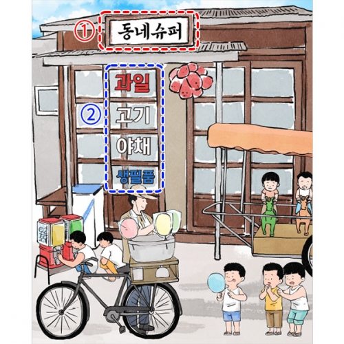 [파티붕붕]복고 현수막 / 어린이집 유치원 레트로 현수막 문방구 플랜카드 역할놀이