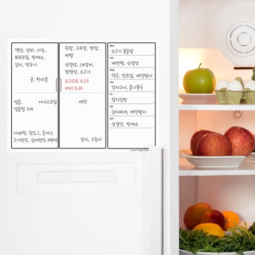 [마그피아] 유리용 푸드플래너 냉장고 자석 메모보드