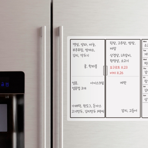 [마그피아] 유리용 푸드플래너 냉장고 자석 메모보드
