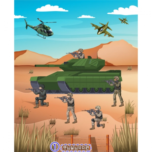 [파티붕붕]D5875 군대체험 현수막 / 어린이집 국군 군인 어린이집 역할놀이 배경 포토존