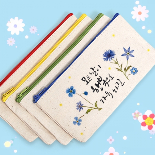 [탑키드] 패브릭 데코 압화 판박이 스티커 필통 만들기