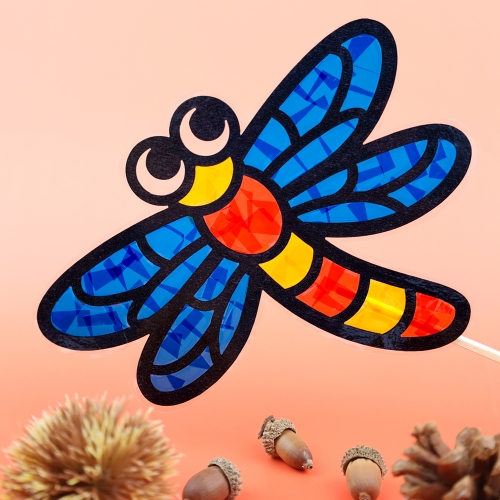 [오늘놀이] 알록달록 가을 곤충 잠자리 썬캐쳐 만들기(셀로판지 포함/환경구성/KC인증)