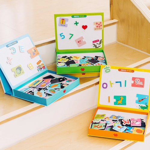 [아리아띠] 매칭퍼즐 자석글자 3종 택1 한글 숫자 영어