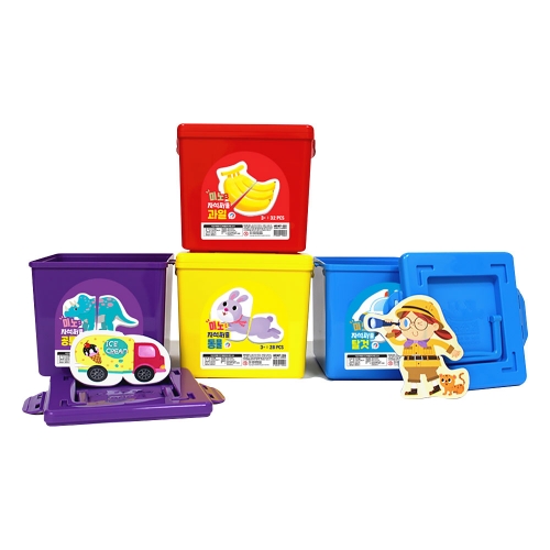 [아리아띠] 미노 두조각 자석퍼즐 5종 택1 동물 자동차 과일