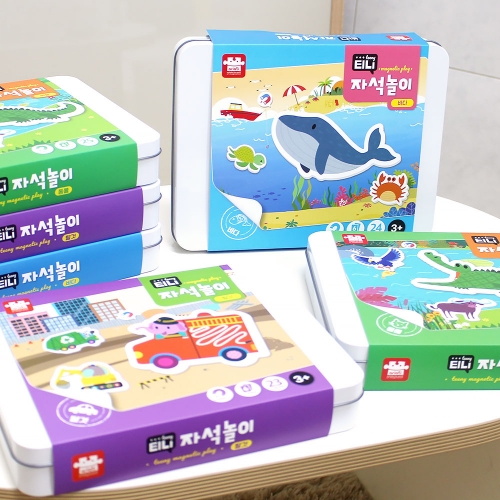 [아리아띠] 티니 한조각 자석놀이 3종 택1 탈것 동물 바다