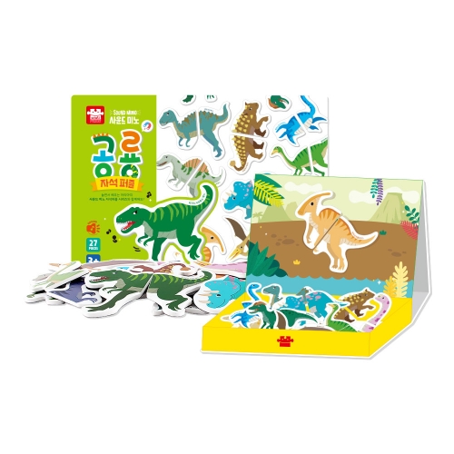 [아리아띠] 사운드 미노 자석퍼즐 3종 택1 동물 탈것 공룡